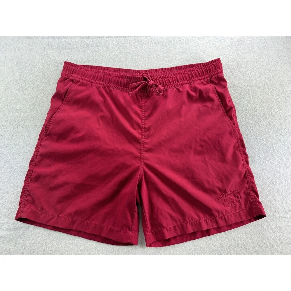 Tommy Bahama Mens Lined Swimsuit Trunks Shorts Red Tag Sz Med Best Fit Lg. 35-38